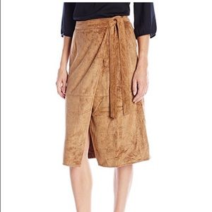 Nordstrom faux suede wrap midi shirt